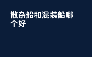 散杂船和混装船哪个好