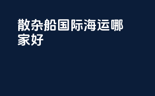 散杂船国际海运哪家好