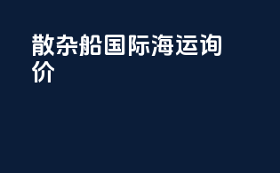 散杂船国际海运询价