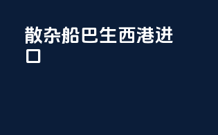 散杂船巴生西港进口