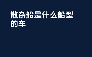 散杂船是什么船型的车