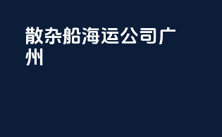 散杂船海运公司广州