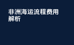 非洲海运流程：customsclearance费用解析