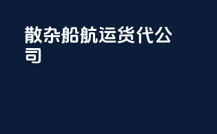 散杂船航运货代公司