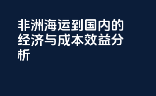 非洲海运到国内的经济与成本效益分析