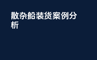 散杂船装货案例分析