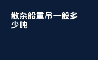 散杂船重吊一般多少吨