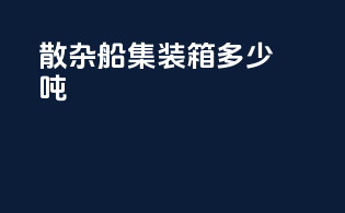 散杂船集装箱多少吨