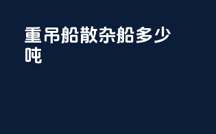 重吊船散杂船多少吨
