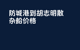 防城港到胡志明散杂船价格