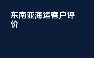 东南亚海运客户评价