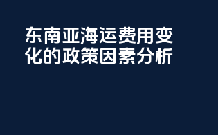 东南亚海运费用变化的政策因素分析