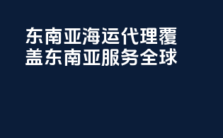 东南亚海运代理：覆盖东南亚，服务全球