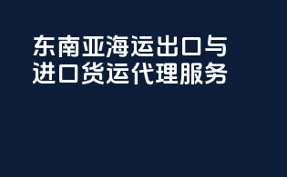 东南亚海运出口与进口货运代理服务