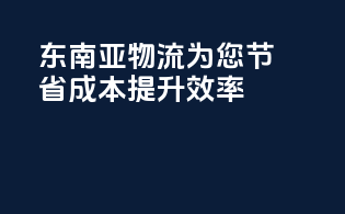 东南亚物流，为您节省成本，提升效率