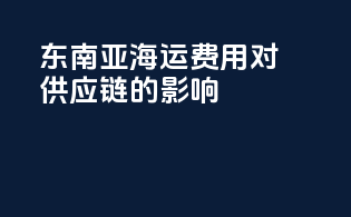 东南亚海运费用对供应链的影响