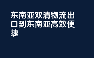东南亚双清物流，出口到东南亚高效便捷