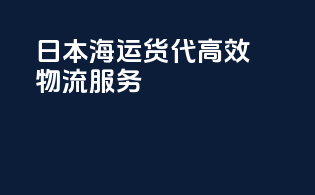 日本海运货代高效物流服务