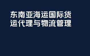东南亚海运国际货运代理与物流管理