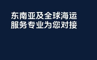 东南亚及全球海运服务，专业为您对接