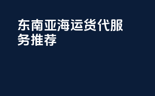 东南亚海运货代服务推荐