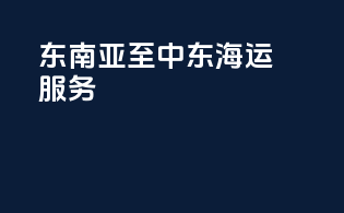 东南亚至中东海运服务