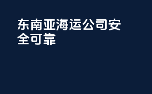 东南亚海运公司安全可靠