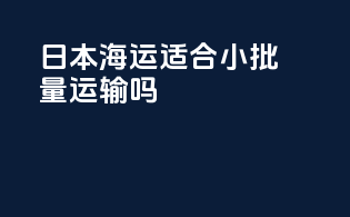 日本海运适合小批量运输吗？