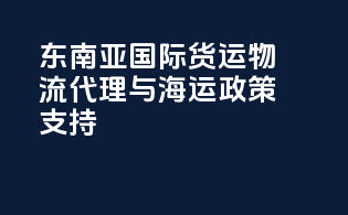 东南亚国际货运物流代理与海运政策支持