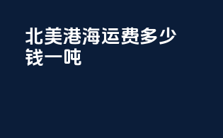 北美港海运费多少钱一吨