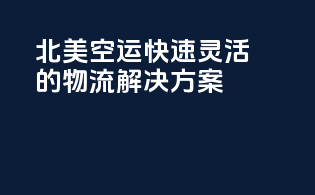 北美空运，快速灵活的物流解决方案
