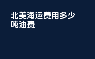 北美海运费用多少吨油费