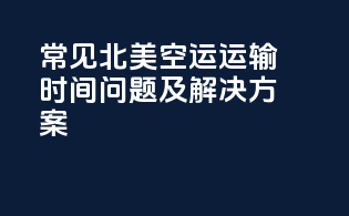 常见北美空运运输时间问题及解决方案