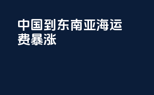 中国到东南亚海运费暴涨