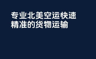 专业北美空运，快速精准的货物运输