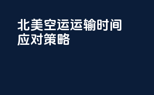 北美空运运输时间应对策略