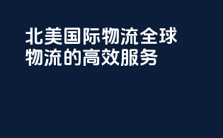 北美国际物流：全球物流的高效服务