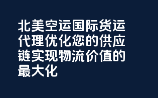 北美空运国际货运代理：优化您的供应链，实现物流价值的最大化