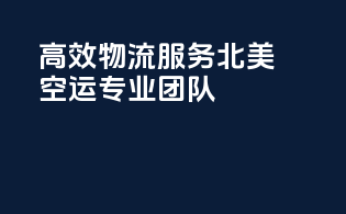高效物流服务北美空运专业团队
