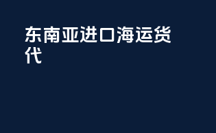东南亚进口海运货代