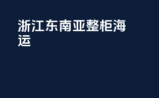 浙江东南亚整柜海运