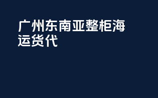 广州东南亚整柜海运货代