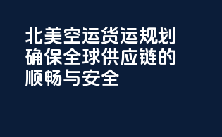 北美空运货运规划：确保全球供应链的顺畅与安全