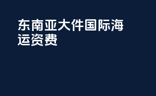 东南亚大件国际海运资费