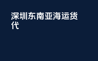 深圳东南亚海运货代