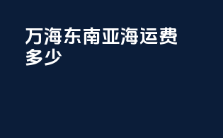 万海东南亚海运费多少