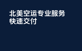 北美空运：专业服务，快速交付