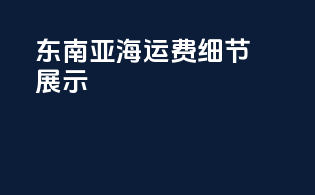 东南亚海运费细节展示