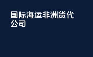 国际海运非洲货代公司