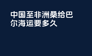 中国至非洲桑给巴尔海运要多久